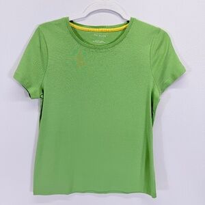 Talbots Cotton Crewneck Short Sleeve Basic Capsule Preppy Green Tee Shirt L